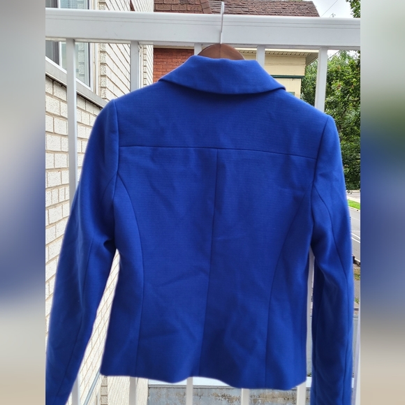 Sandra Angelozzi blue diagonal zipper work blazer -sz30 (europe)/sz0(usa/canada) - Picture 6 of 6